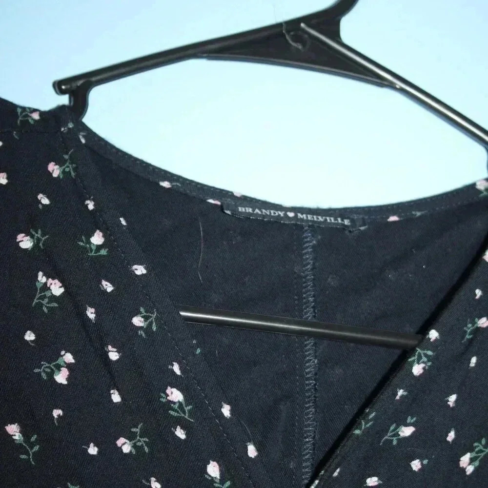 Brandy Melville Mini Floral Print Wrap Dress One Size - Picture 6 of 13